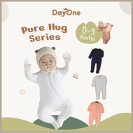 Day One 【0-3M】Baby Newborn Zipper Bodysuit Romper Baju Romper Bayi Baru Lahir Zip -Pure Hugs Series 