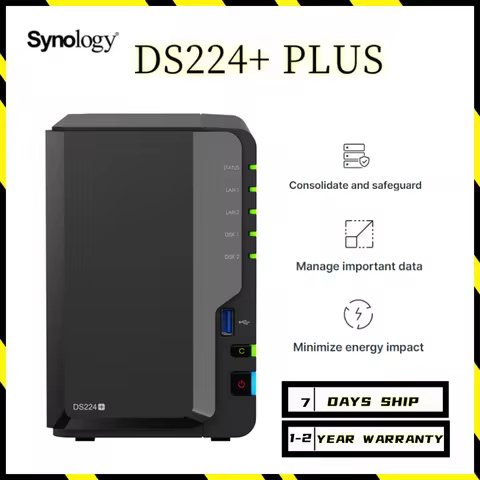 Synology DS224+ PLUS 2 Bay NAS Cloud Storage DiskStation Enclosre For Home Small business PK Synolog