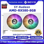 SOYO RX 580 8G Video Card AMD Radeon Gddr5 Rx580 8Gb 2048Sp 256Bit PCIE X16 3.0 Suitable For Desktop