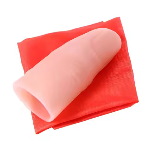 1 Set Finger Magic Trick Red Silk with Fake Thumb Scarf Disapper Stage Show Stage Finger Tricks Magi