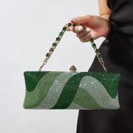 Long Form Glitter Bling,Shiny Glamorous,Elegant,Exquisite Rhinestone Decor Box Bag Glamorous Handbag