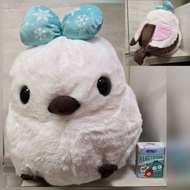 日版 Amufun 北海道銀喉長尾山雀 冬季裝束雪花圖案蝴蝶結 毛茸茸大公仔 大毛公 Amuse Fuku-Fuku Shimaenaga Fuku Fuku 雪之妖精 北長尾山雀 景品