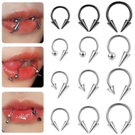 1 PC 16G 8/10/12mm Cone Septum Piercing Stainless Steel Horseshoe Nose Piercing Spike Devil Labret L