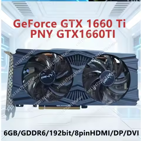 PNY GTX 1660 Ti 6GB GDDR6 192bit Graphics Card PCI‑E 3.0 8Pin HDMI DP DVI Dual Fan Desktop PC GPU Vi