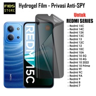 FIDS STORE Hydrogel Privacy Anti SPY Redmi 15C 14C 13X 13C 13 12C 12 10C 10A 10 2022 10 5G 9T 9C 9A 