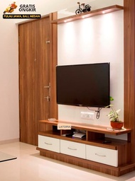 Paket Rak TV Ambalan Bukan Rakitan Atau Serbuk Gergaji Panjang 120 Cm Tinggi 60 Cm 2 Lemari Penyimpa