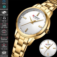 Curren Simple Women's Quartz Watches Fashion Waterproof Full Steel Strap Rhinestone Dial Analog Time