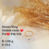 CINCIN OMBAK RINDU EMAS 916/22K PRELOVED 1.08G