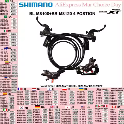 Shimano XT SLX M8120 M7120 M6120 MT420 4 Piston Mountain Bike Bicycle Hydraulic Disc Brake For MTB B