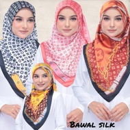 Tudung Bawal Soft Satin Silk Ice Laimizz Scarf Bidang 45 Corak Designer Square