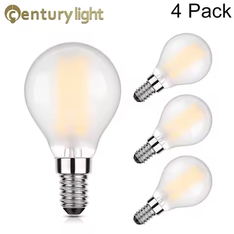 Led Filament Bulb G45F Frosted Globe Milky Glass 6W E14 Base 1150Lms No Flicker Non Dimmable Edison 
