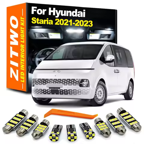 ZITWO 10Pcs LED Interior Door License Plate Light Bulb Kit For Hyundai Staria 2021 2022 2023 Sunviso