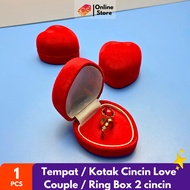 Place Love Couple Ring Box/ / 2-ring BoxRing Velvet/