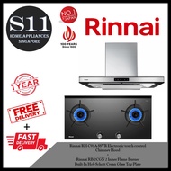 Rinnai RH-C91A-SSVR Electronic touch control Chimney Hood + Rinnai RB-2CGN 2 Inner Flame Burner Built-In Hob Schott Ceran Glass Top Plate*BUNDLE DEAL - FREE DELIVERY