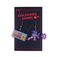 Old Game Console Street Fighter Earrings