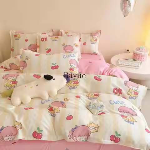 Girl Home Totel Bed Linens Green Floral Bedding Set Ins Fashion Twin Full Queen Size Duvet Cover No 