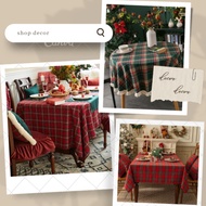 (75CM-2M, 75CM-3M)-Multi-colored Checkered Tablecloth, super soft and cool cotton, Christmas decorat