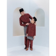 (Raya 2025) Baju Melayu Cekak Musang Burgundy | Rich Brown | Baju Melayu Sedondon | Baju Melayu Warn
