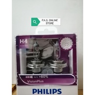 Philips H4 Vision Plus +60% Headlight Bulbs 12V 60/55W 12342VPS2 (pack of 2)