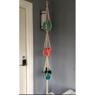 3 tier Macrame Plant hanger twisted knots