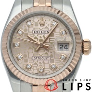 勞力士 Datejust 26 女士腕錶，五珠鍊錶帶，10P 鑲鑽，電腦錶盤，Datejust 26 女士腕錶，型號 179171G，帶原裝錶盒和保固卡，K18PG/SS 錶殼，粉紅色拋光，成色極佳 