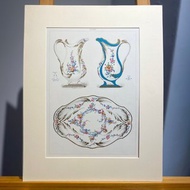 19th世紀法國古董瓷器書籍-賽佛爾瓷器彩色平版印刷(1892年)