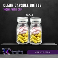 💥100ML ACRYLIC CLEAR CAPSULE BOTTLE WITH CAP || CC3-6💥 POST TODAY 