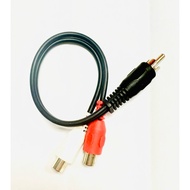 3.5mm Stereo Female To 2 RCA Male Audio Adapter Cable Length 16cm