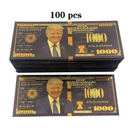 cod 100 pcs 2024 America Trump Banknote Donald Antique Black Gold Foil USD 100 Currency Commemorativ