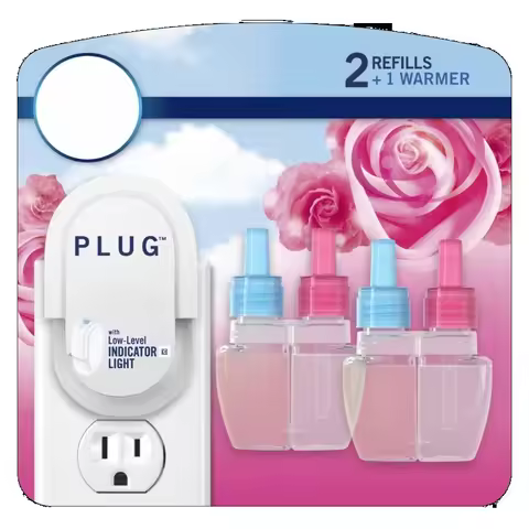 Plug In Air Freshener, Scented Oil Refill, Downy April Fresh, Starter Kit + 2 Refills