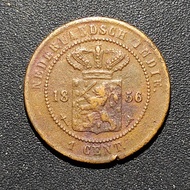 Koin Kuno 1 Cent Nederlandsch Indie Tahun 1856