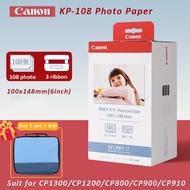KP-108IN Photo Paper 6 inch sheets add 3 Ink Cartridge for Canon Selphy Printer CP800 CP910 CP1200 CP1300