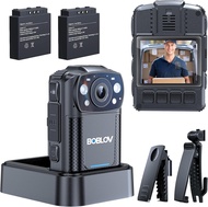 BOBLOV KJ26 2K Body Camera with Dual 2000mAh Batteries & Charging Base 8H Continuous Recording Night