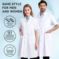 【Ready stock】Lab Coat Woman Doctor Coat Doctor Uniform Student White Coat Laboratory Coat Baju Makma