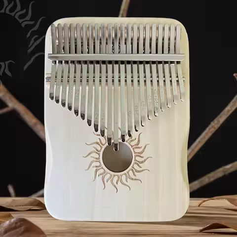 Hluru 21 Key Kalimba Maple Wood 17 Keys Kalimba with Sound Hole Mbira For Beginner Musical Instrumen