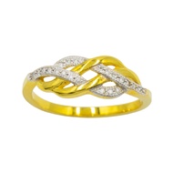 Happy Jewelry Cross Row Ring Diamond Real Gold 37.5% ME975