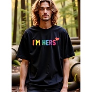 Tops Large Tall Shirts For Men Rainbow I M Hers Valentine S Day T Shirts Black Tee Shirt For Men