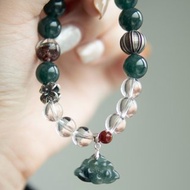 天然A貨危地馬拉翡翠+紅綠幽靈+S925手工銀