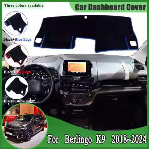 For Citroen Berlingo Peugeot Partner Opel Combo Life 2018~2024 K9 Car Dashboard Covers Dashmat Prote