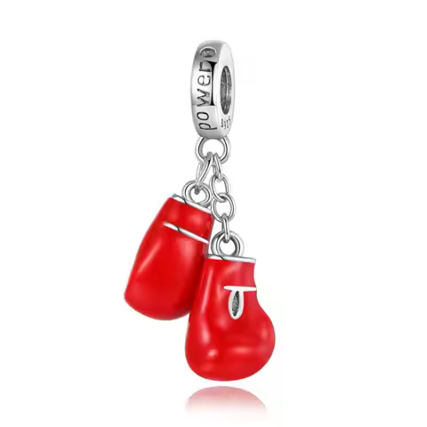 Pendant Charm Bead 925 Sterling Silver Red Boxing Glove Pendants Fit Original Bracelet for Jewelry M