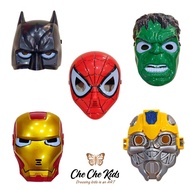 Kids Superhero Mask with LED Light Topeng Spiderman Mainan Ironman Hulk Costume Halloween Party Batman Bumblebee