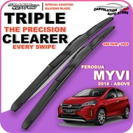 🚗SAMURAI Wiper🔥 Perodua Myvi New 2018 Silicone Wiper Water Repelling Front Wiper Windshield Myvi 201