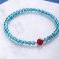 磷灰石4mm手鍊 | 紫金砂硃砂|14K包金|極細手鏈 天然水晶客製禮物