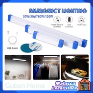 LED Tube Night Light 30W/50W/80W/120W USB Rechargeable Emergency Light Outdoor Lighting 5 Gears Long Strip LED Lantern