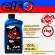 💯 ORIGINAL ELF MOTO 4 TECH 10W50 Fully Synthetic 4T Motorcycle Engine Oil | Original ELF Malaysia | 