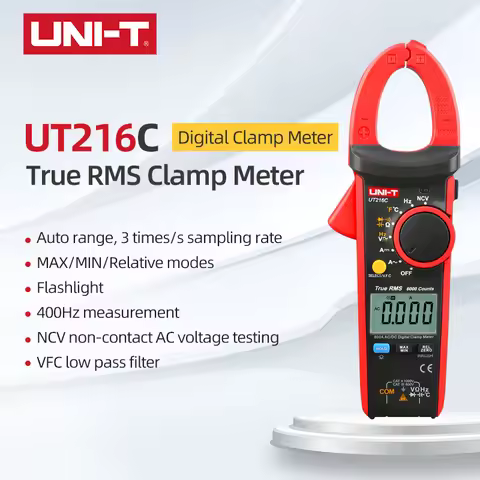 UNIT UT216A UT216C Digital Clamp Meter AC DC Measurement RMS Frequency Capacitance Temperature&NCV T