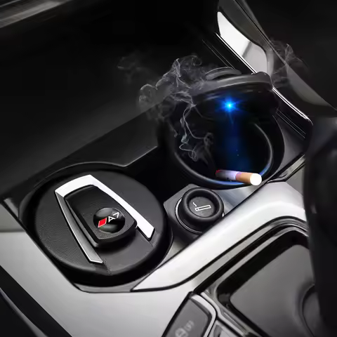 Universal Car Ashtray LED Light Cigarette Trash Can Auto Accessories For Audi A1 A2 A3 A4 A5 A6 A7 A