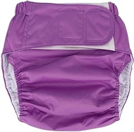 Lwuey Adult Cloth Diapers, Soft Elderly Diapers Pocket Nappies Waterproof Reusable Incontinence Protection Nappies Comfortable Underwear Maximum Absorbency for Bedridden Patients Overnight(Purple)