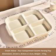 Underglaze Color 211 Weight Loss Fat Reduction Four Grid Dinner Plate High Aesthetic Square Partitio