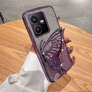 For Vivo Y27s Y27 Y22s Y22 Y36 4G Y36 5G Y78 5G Y77 5G Y76 5G Phone case with diamonds butterfly hol